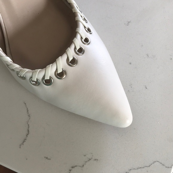 Desire White Pump High-heels Size 5.5 Summer Shoes - Picture 6 of 8